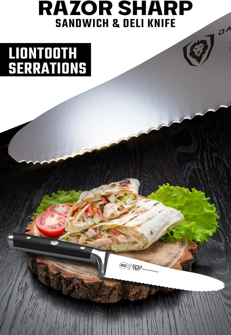 Dalstrong Ultimate Sandwich Knife - 6 inch Utility Knife - Gladiator Series Elite - Spreader - Forged German High-Carbon Steel - Sheath Included - Ham, Cheese, Bread Knife Gift- NSF Certified - Image 2